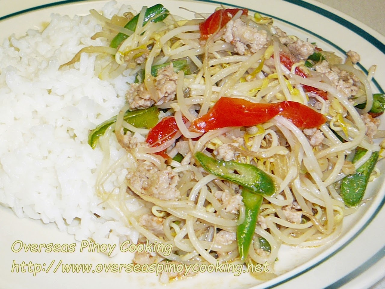 Ginisang Togue with Pork Giniling