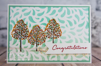 Totally Trees Congratulations Card with a masked Background made with Stampin' Up! UK Supplies