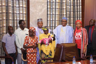 Rescued Chibok girl, Amina meets President Buhari