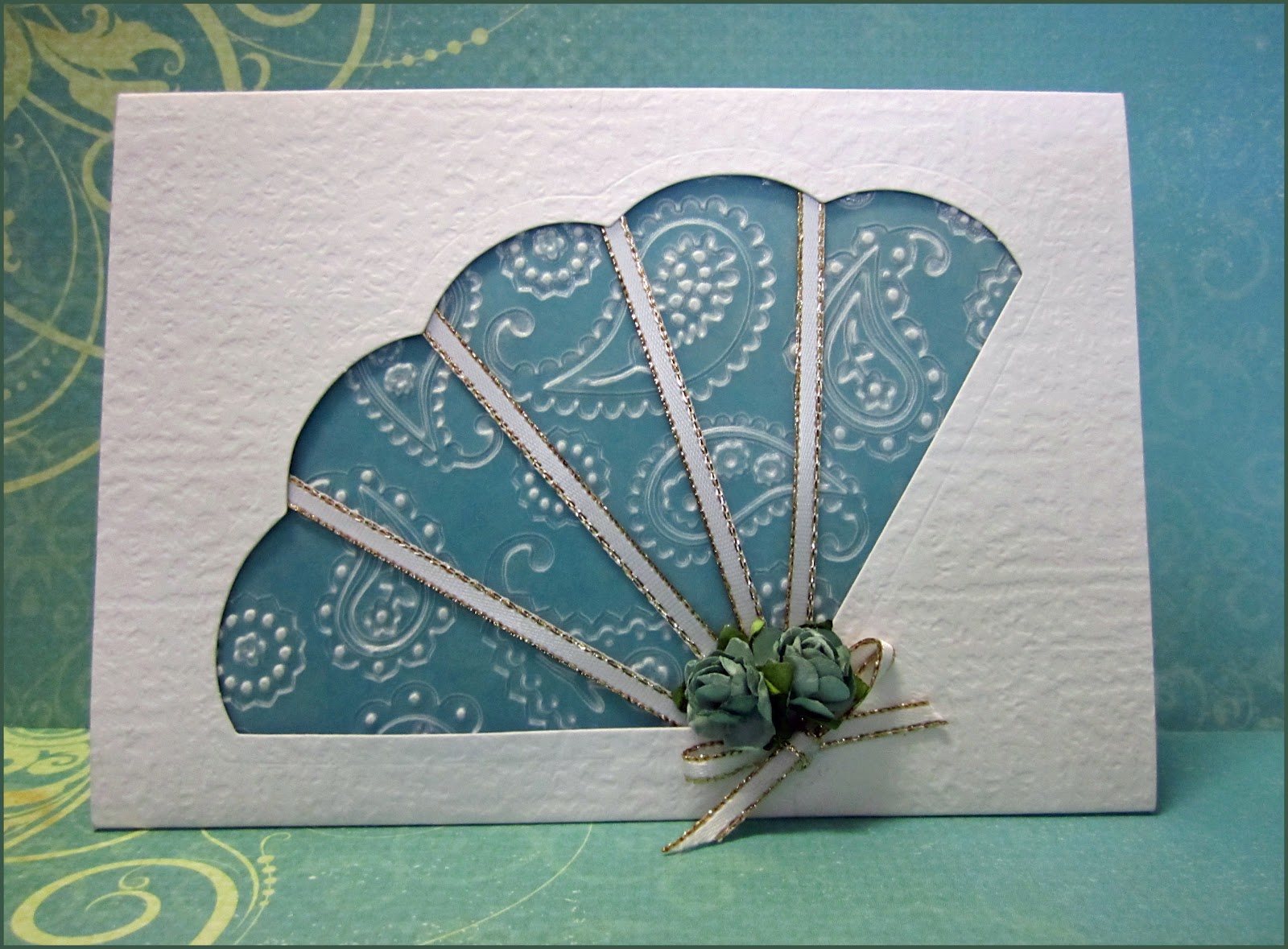 Cards paper fan fans card crafts handmade rosettes