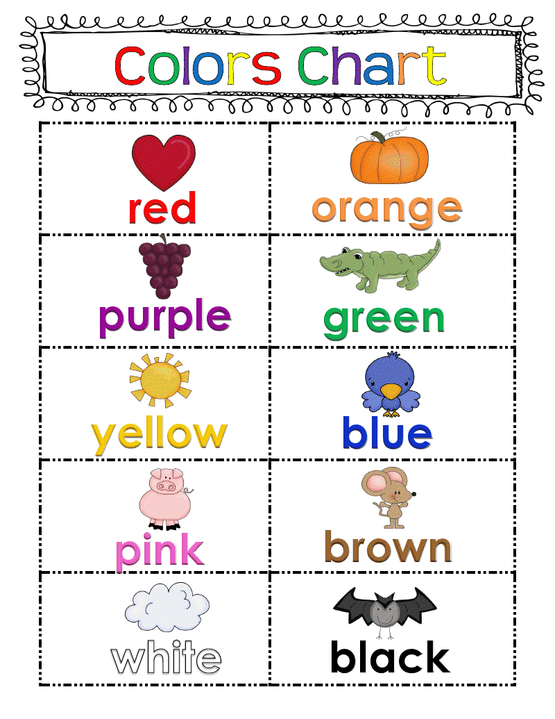 Free Printable Color Words For Kindergarten