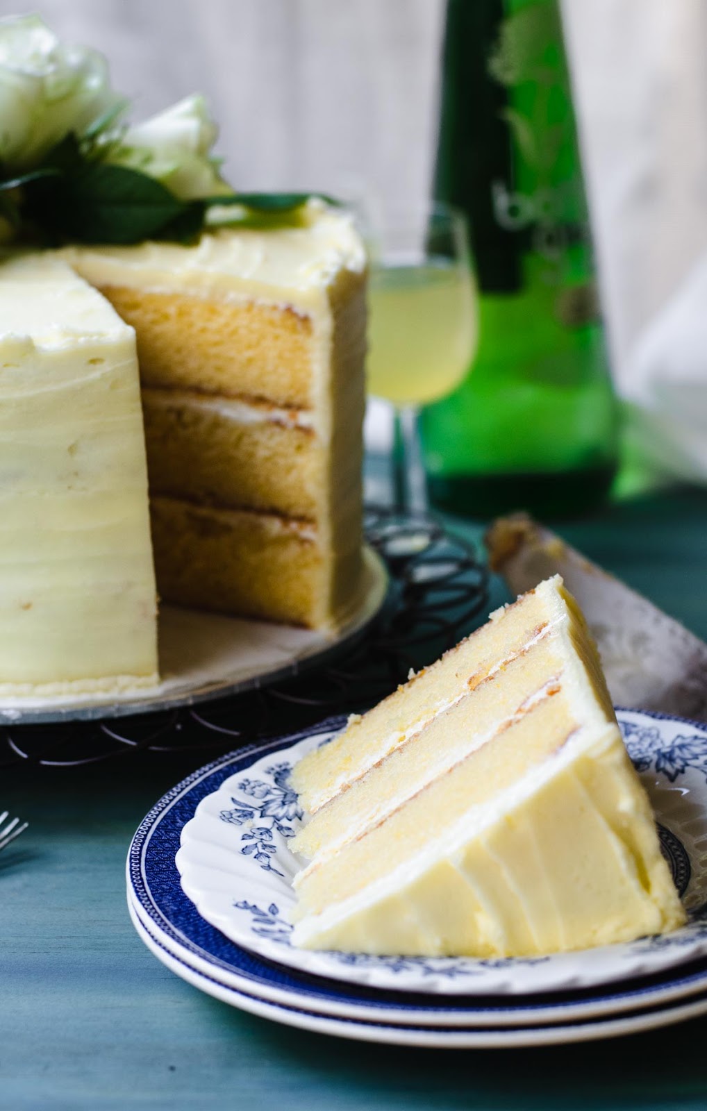 delicious slice of Lemon and Elderflower Cake photo