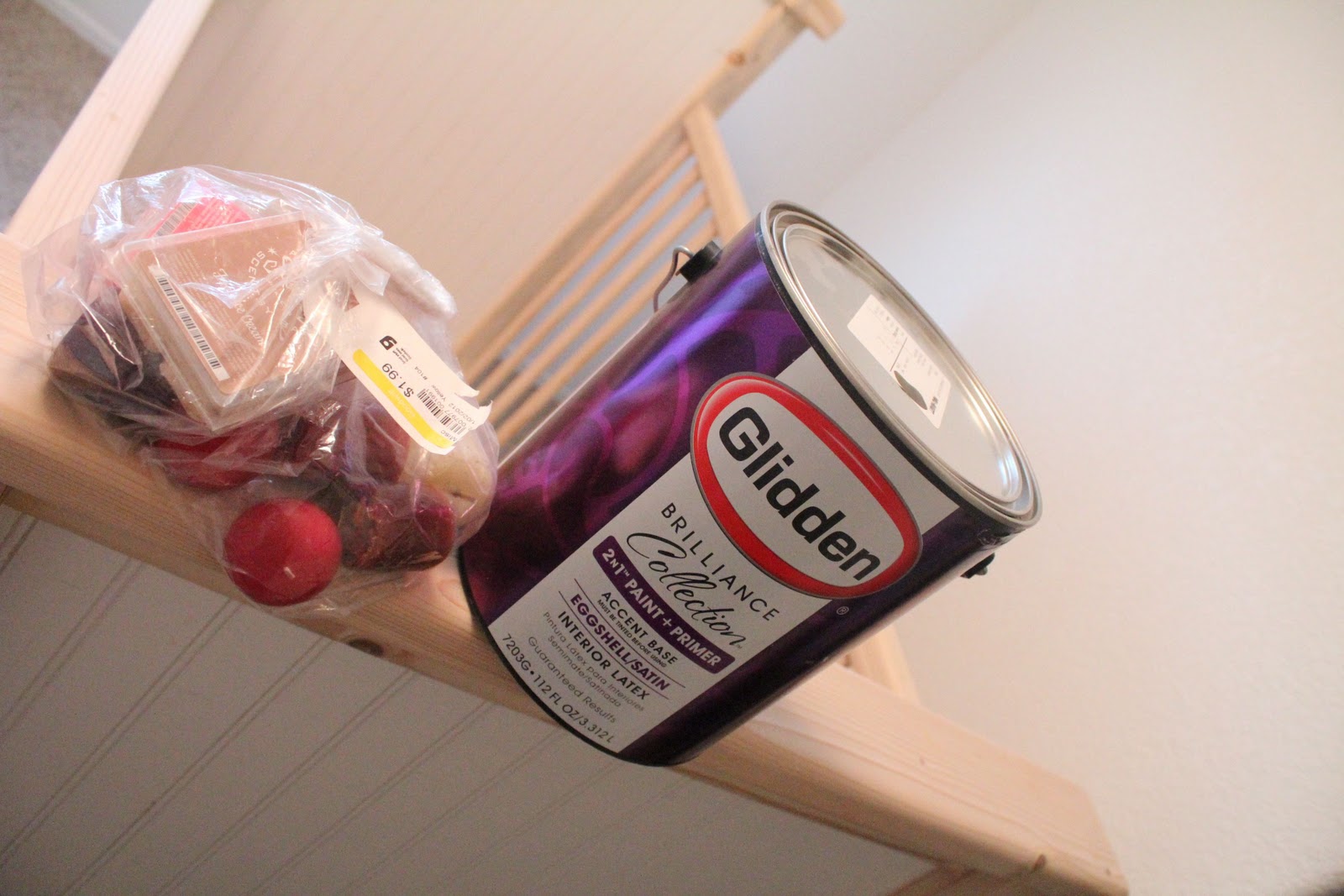 Distressed crib using candle wax Lolly Jane