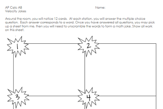 Velocity Jokes (Particle Motion Practice)