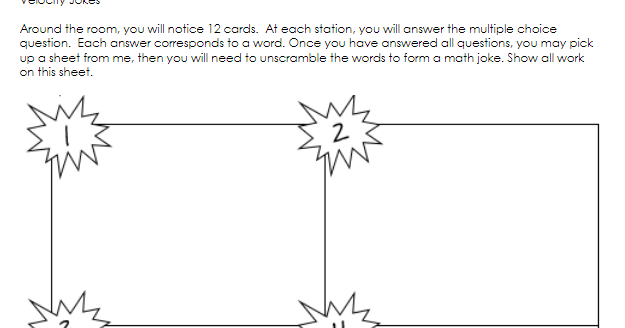 Velocity Jokes (Particle Motion Practice)