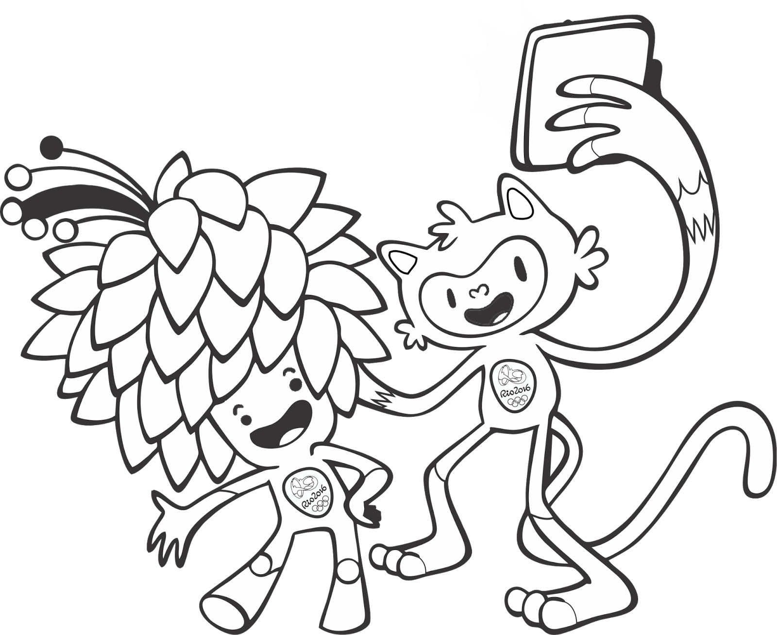 mascotes olimpíadas e paralimpíadas rio 2016 para colorir ideia