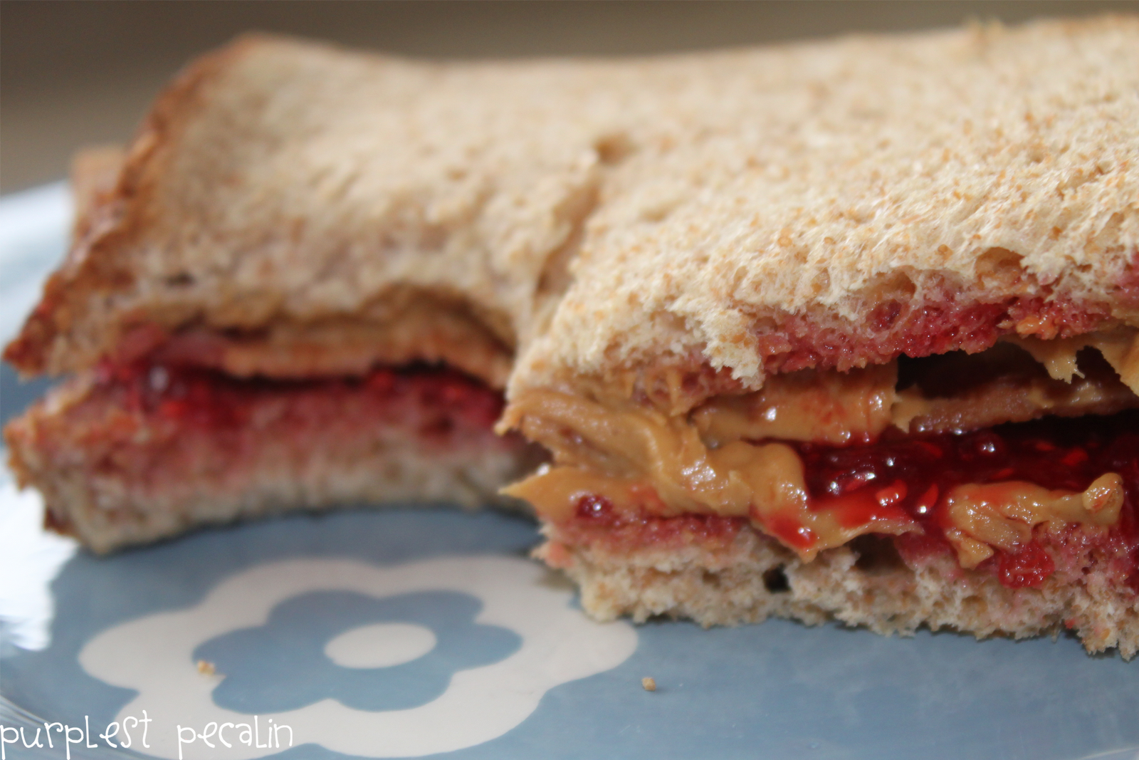 Purplest Pecalin Peanut Butter and Jelly Bacon Sandwich