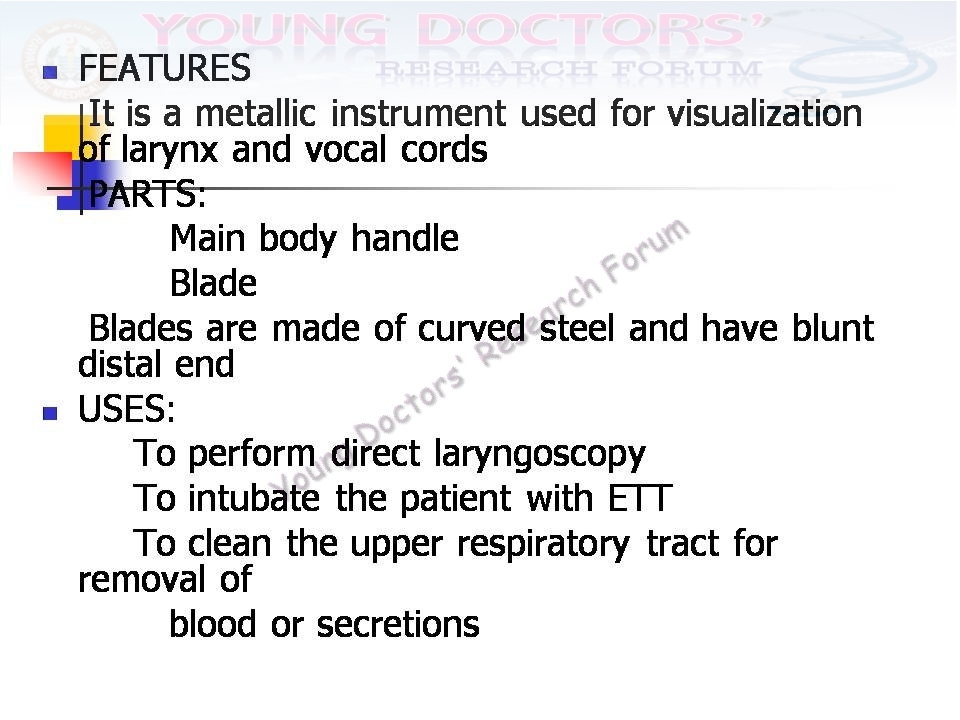 Medical Instruments Features, Indications, And Complications YOUNG