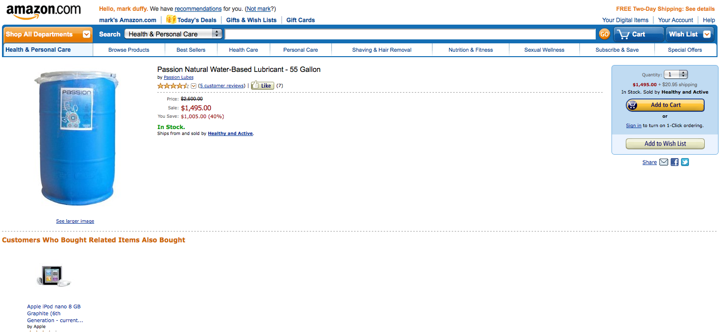 copyranter 55 gallon drum of lube—only 1,495.00.