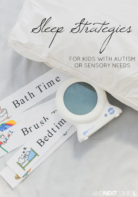 Sleep strategies for kids with autism or sensory processing disorder from And Next Comes L