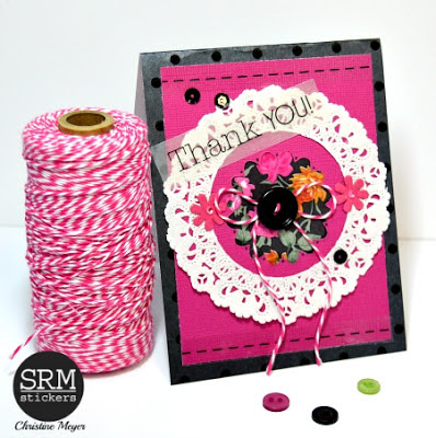 SRM Stickers Blog - Vintage Ribbons on Cards by Christine - #cards #stickers #doilies #twine 