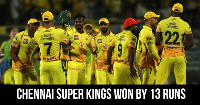 Chennai Super Kings won by 13 runs