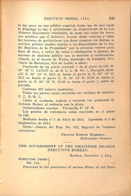 Executive Order series of 1914, Spanish version.