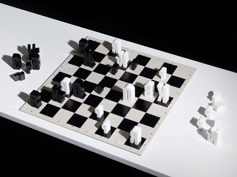 Typographic chess set