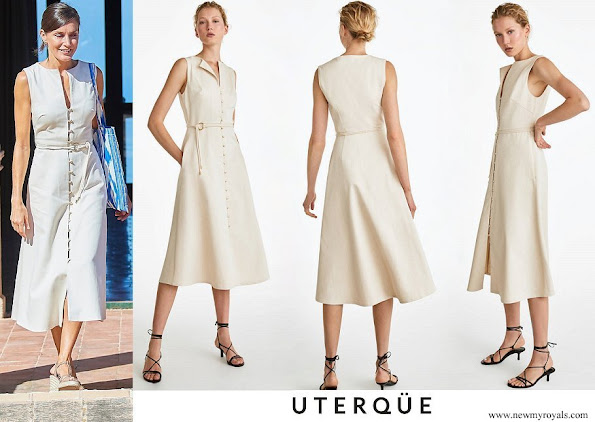 Queen-Letizia-wore-Uterque-cotton-blend-sleeveless-midi-dress.jpg