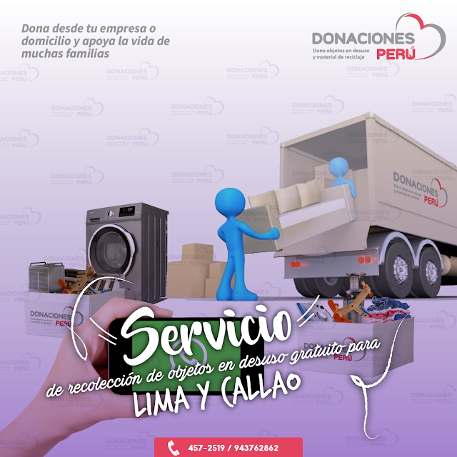 Servicio de recolección gratuito - objeto en desuso - Lima y Callao - Dona y recicla - Recicla y Dona
