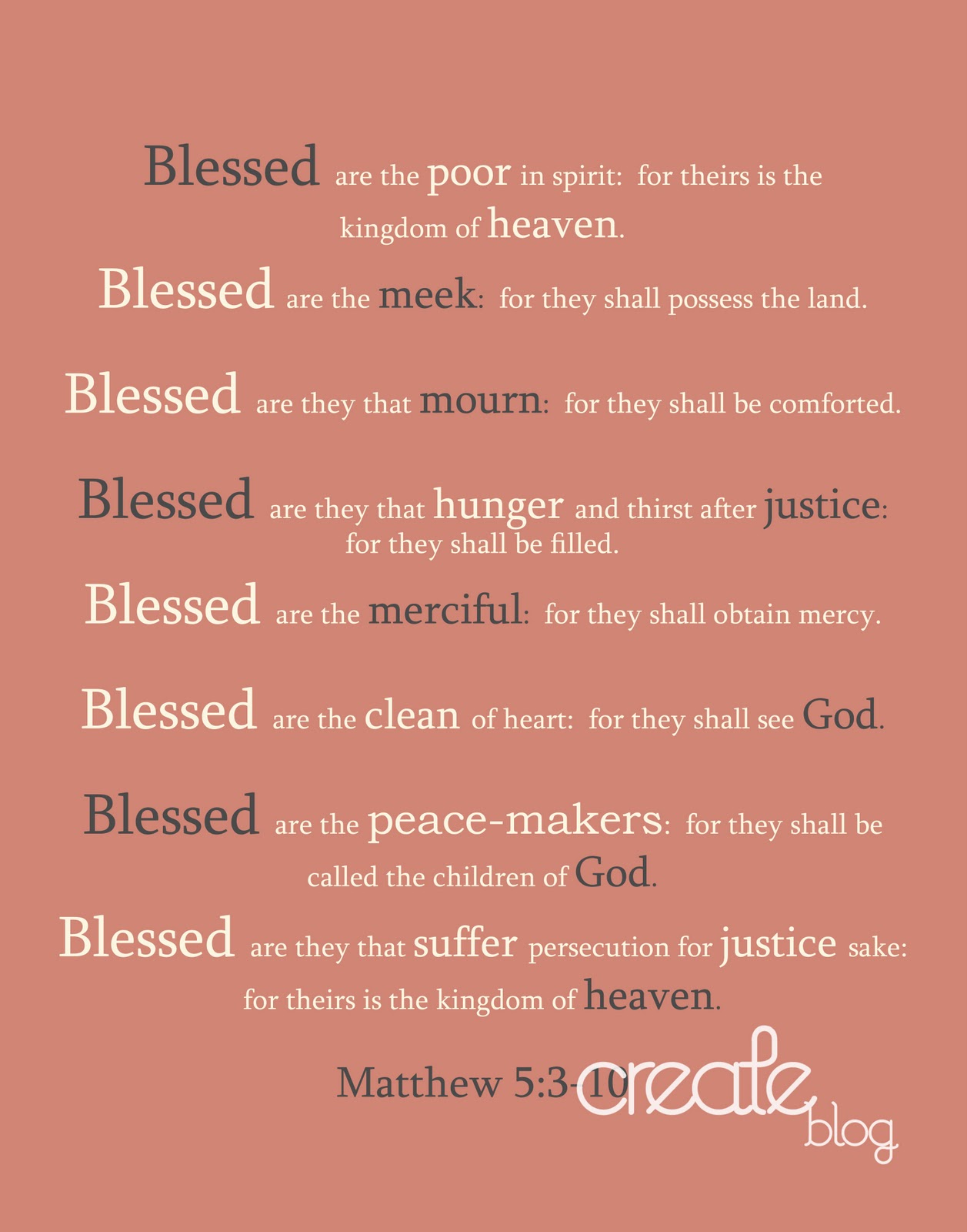 Printable Kids Beatitudes Printable Kids Beatitudes