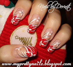 christmas french tips nail holiday nails manicure flower silver glitter pink kiss confetti happy merry pretty copy