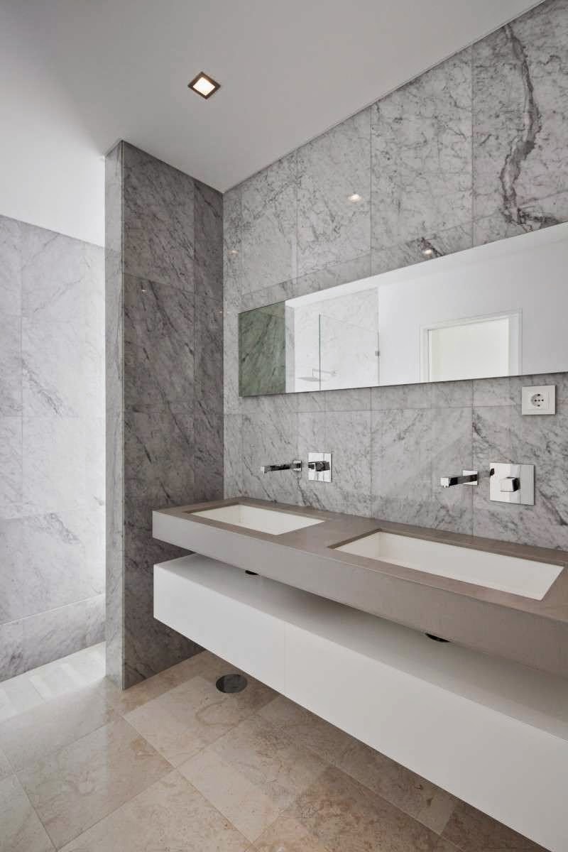 white bath room idea Modern House with Pool in Tavira