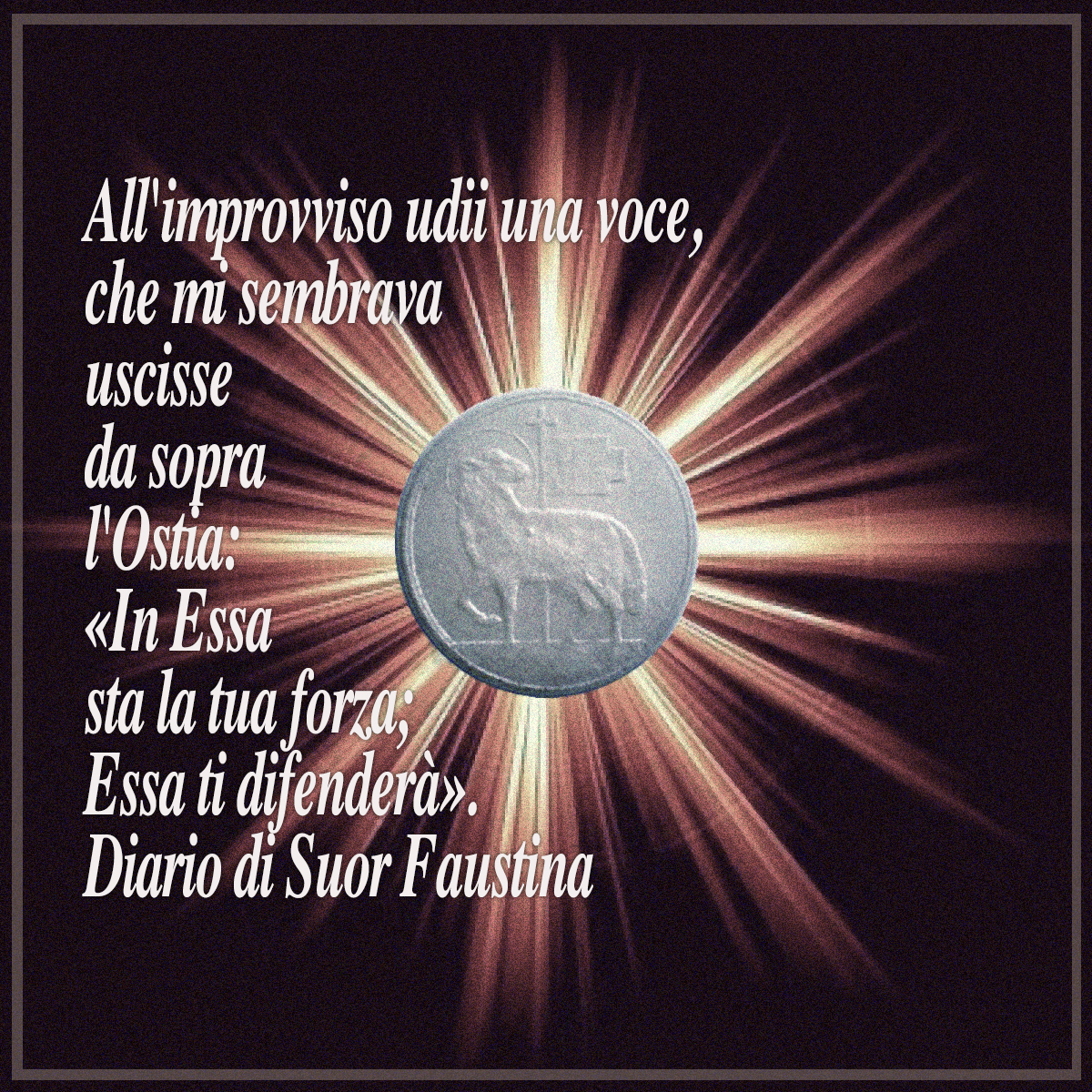 Il Diario Di Suor Faustina L Ostia Ci Difendera