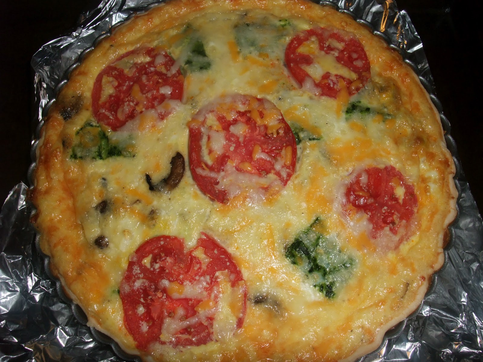 Rosie's Country Baking Spinach, Bacon and Tomato Quiche and Spinach