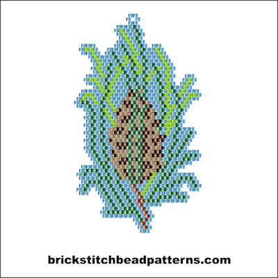 Free brick stitch seed bead earring pattern labeled color chart
