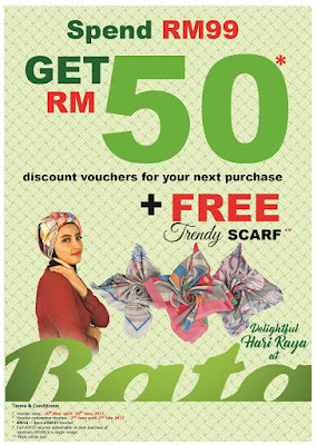 Trendy Scarf dan Voucher RM50 PERCUMA Dengan Pembelian RM99 di Kesemua Cawangan BATA MALAYSIA