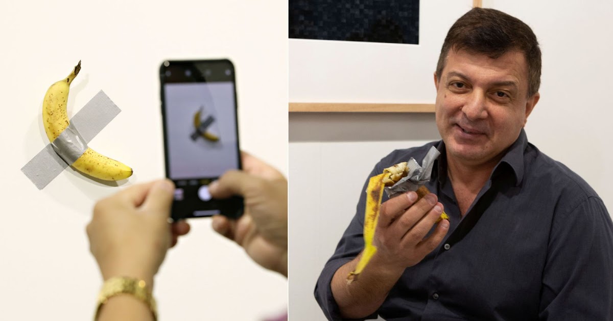 Banana taped to wall which sold for 120k eaten in front of crowd