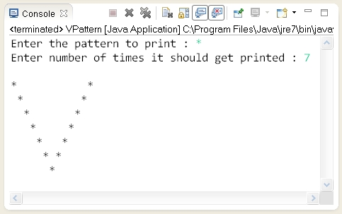Pattern problems : Write a Java program to print same character on each ...