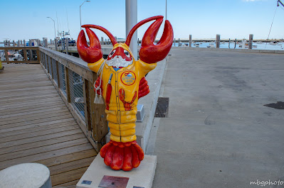 lobster statue in Plymouth Harbor photo by mbgphoto