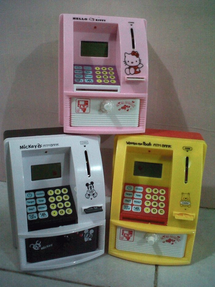 Jual Beli celengan untuk anak kreatif bentuk atm ukuran