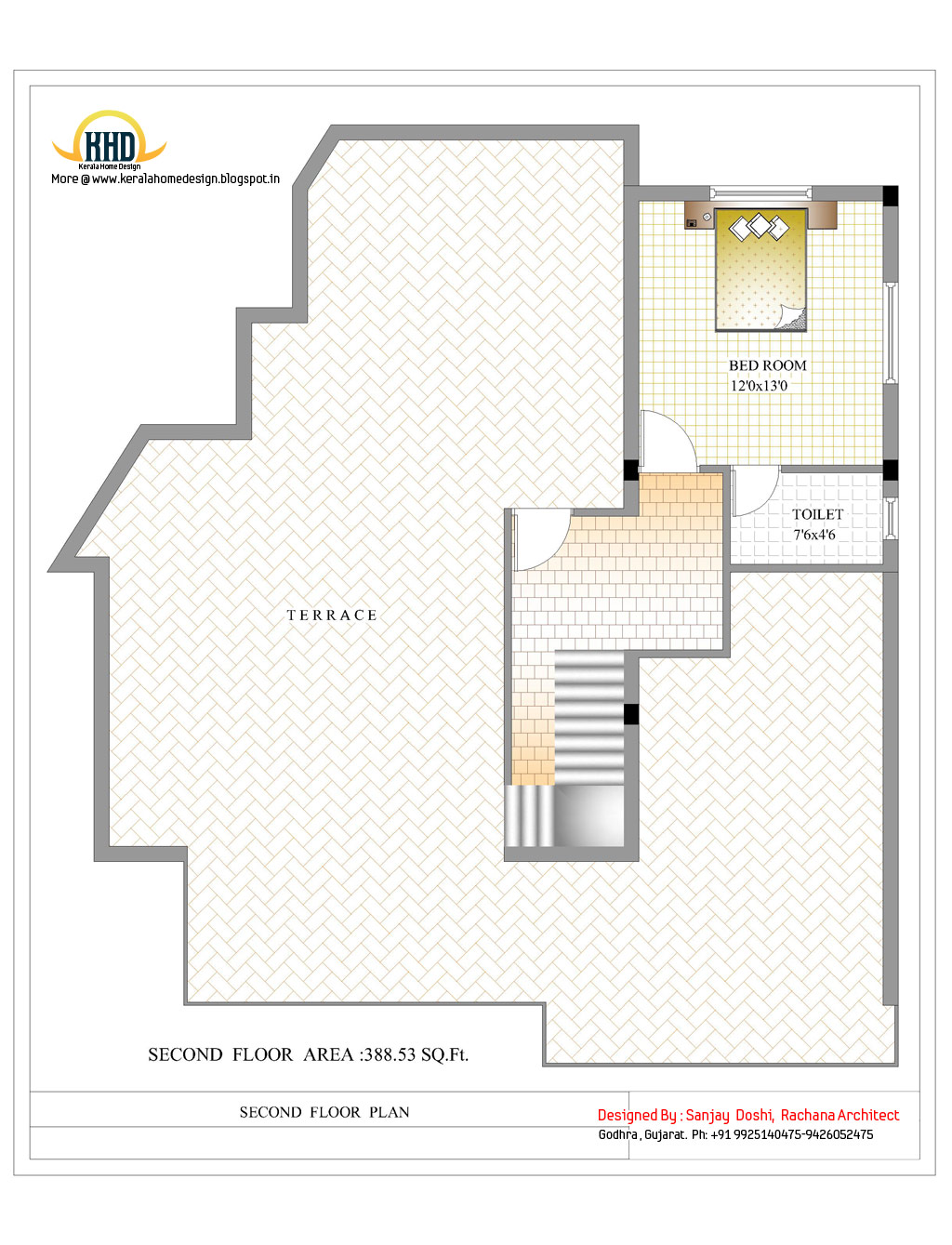 3 Story House Plan and Elevation 3521 Sq. Ft. Kerala