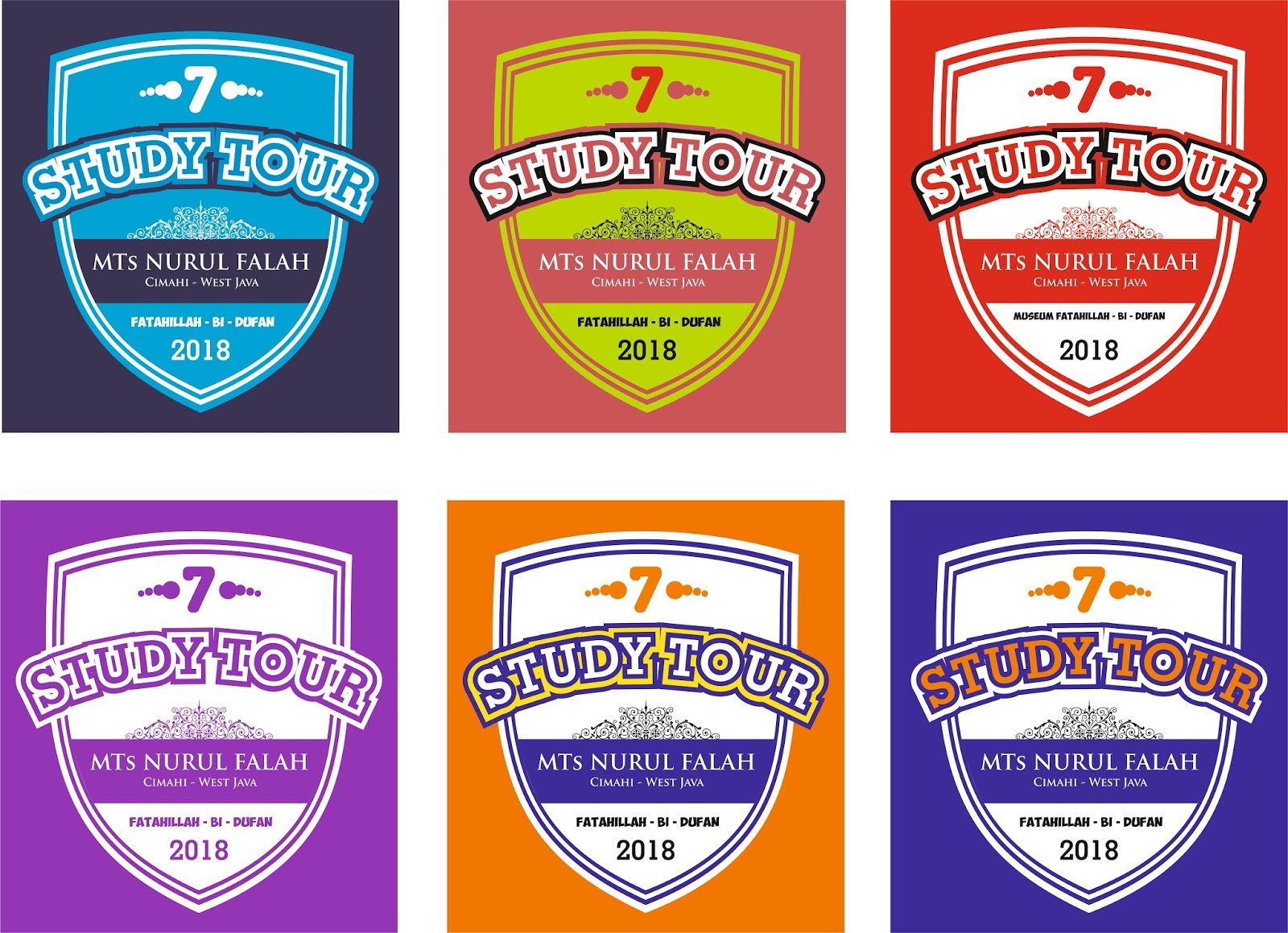 Contoh Desain Kaos Study Tour (karya wisata) SD, SMP/MTs Menarik