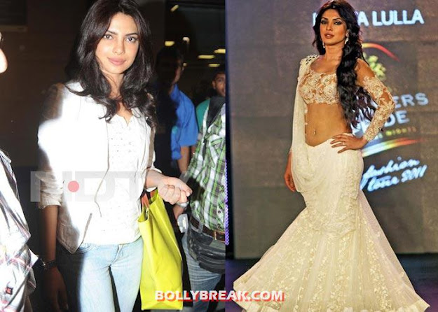 priyanka chopra with and without makeup  - (2) - Bollywood Starlets with and without make up 