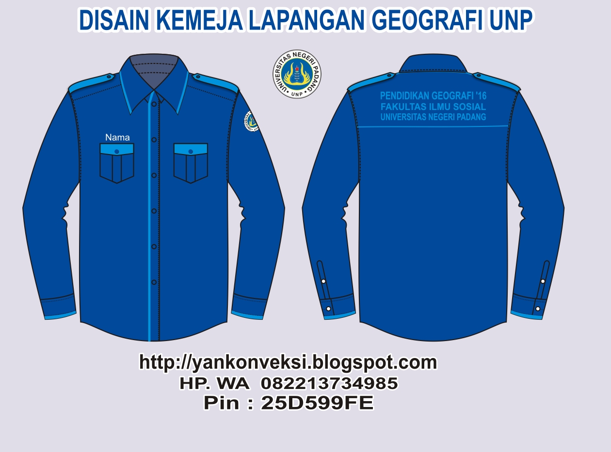 BAJU KEMEJA PANJANG PESANAN JURUSAN GEOGRAFI UNP PADANG BAHAN DASAR JAPAN DRIL ANDA MAU PESAN CP HP