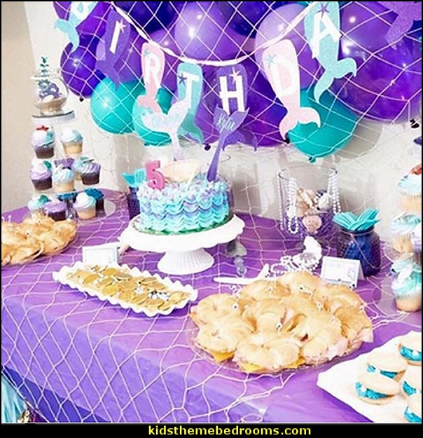 mermaids party decorations  mermaid party decorations - mermaid party ideas - mermaid themed birthday party - ocean theme party decorations - under the sea party - little mermaid birthday party ideas - beach party - water theme parties - mermaid table decor - party props  under the sea birthday party - under the sea theme party table