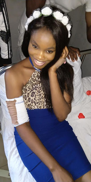 Photos/Videos: Nigerian man surprises his girlfriend with proposal/engagement party at hospital where she has been since 2016 after fatal accident