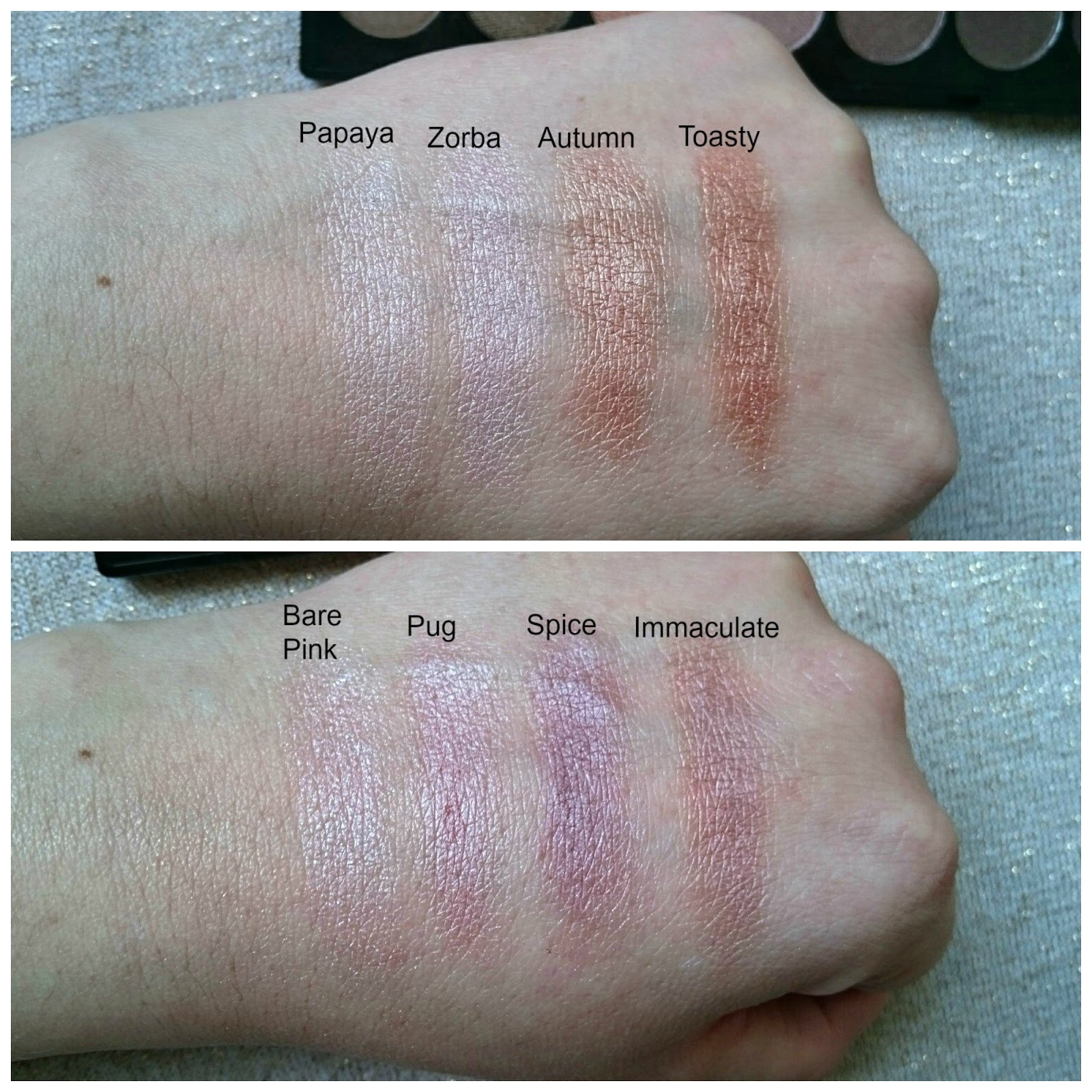 Makeup revolution Beyond Flawless palette swatches