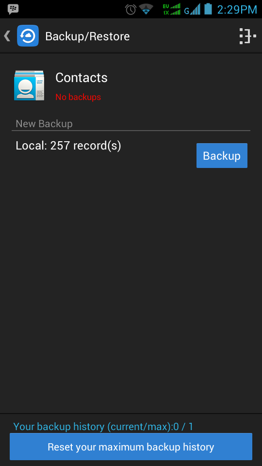 New backup. New backup