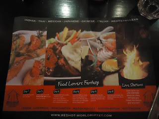 Red Hot World Buffet Instructions on a Table Mat