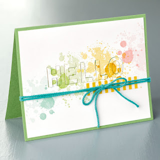 Stampin' Up! Gorgeous Grunge Little Letters Thintlits Hello Card #stampinup
