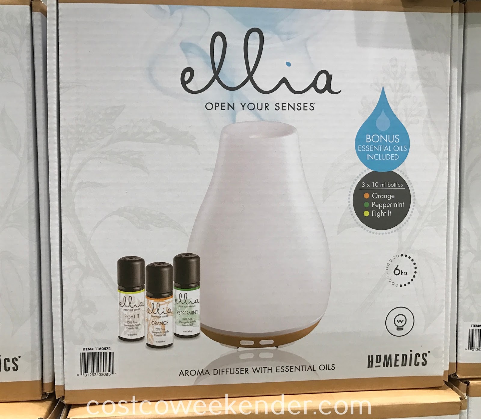 HoMedics Ellia Ultrasonic Aroma Diffuser Costco Weekender