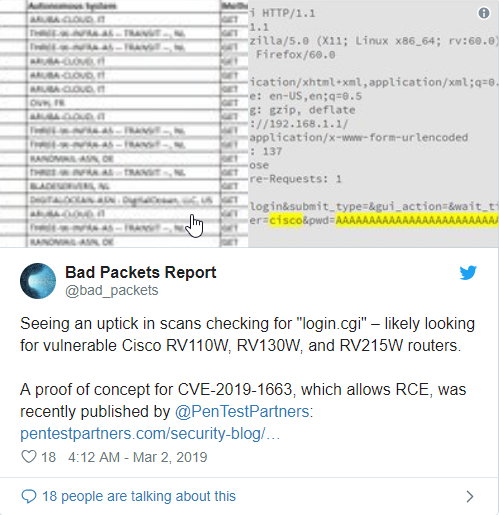 [Cảnh Báo] Tin tặc đã bắt đầu các cuộc tấn công nhắm vào các thiết bị Cisco RV110, RV130, và RV215 - CyberSec365.org