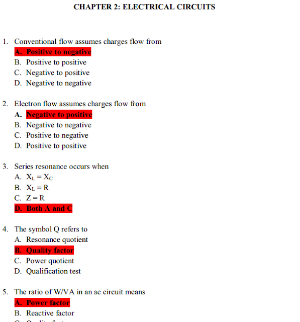 3001 Multiple choice questions in Electronic Engineering