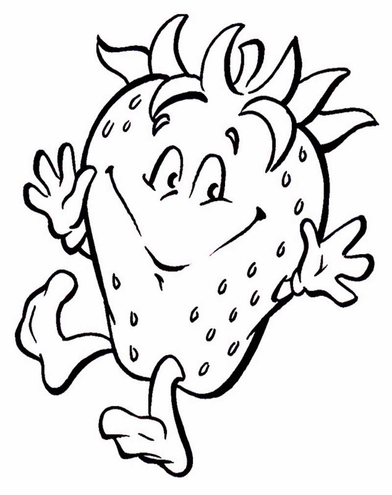 Mewarnai Gambar Buah Stroberi - B Warna