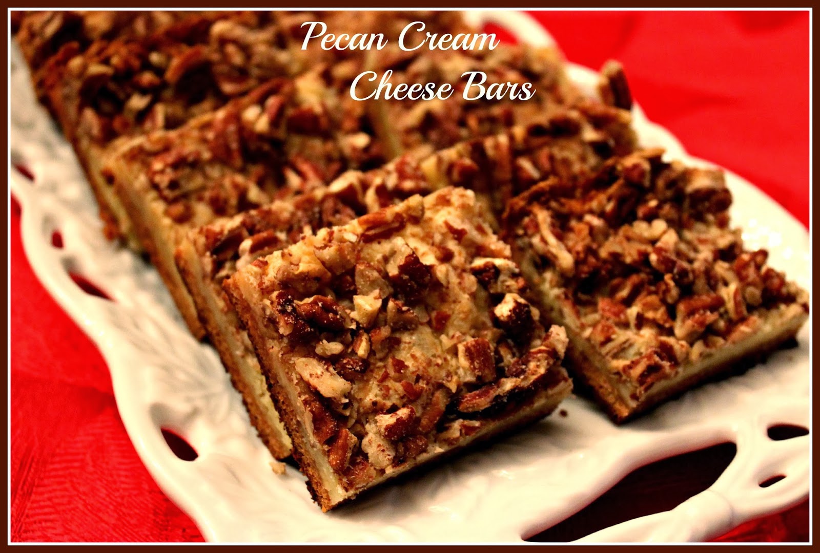 Sweet Tea and Cornbread Pecan Cream Cheese Bars!
