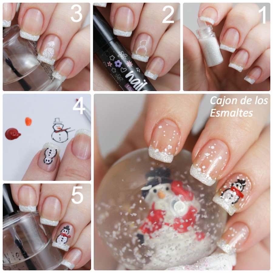tutorial Paso a paso - Uñas navideñas