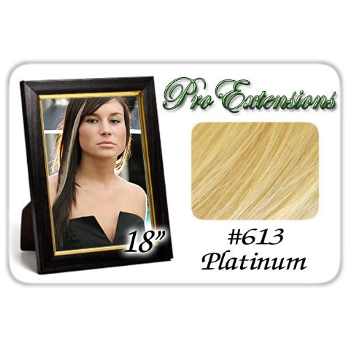 18" Inch Platinum Highlight Streaks Pro Extensions Premier Human Hair Extensions Fit And