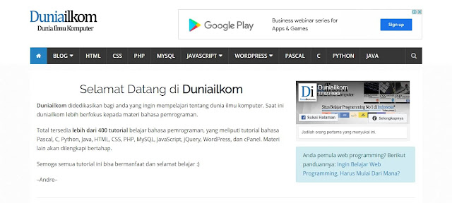 Situs Tempat Belajar Coding HTML, CSS Dan Javascript Bersama Duniailkom Situs Tempat Belajar Coding HTML, CSS Dan Javascript Bersama Duniailkom