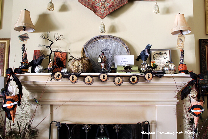 Bargain Decorating With Laurie Halloween Mantel Inspired By E A Poe